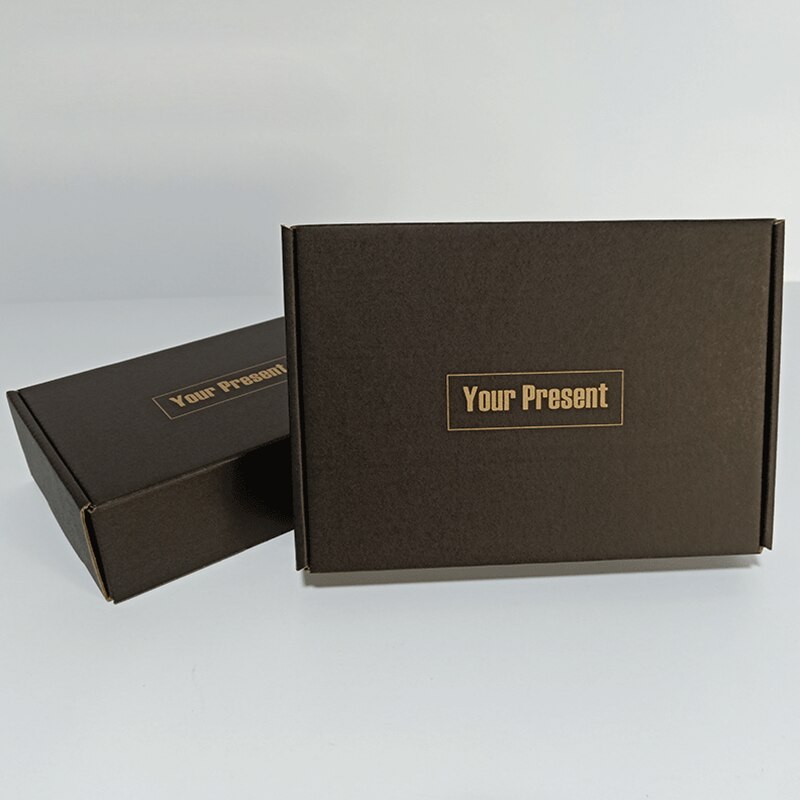 10Pcs Black Kraft Paper Box Your Box 3-layer Corrugated Boxes Paper Packaging Carton Large Box Mailers 5 Sizes