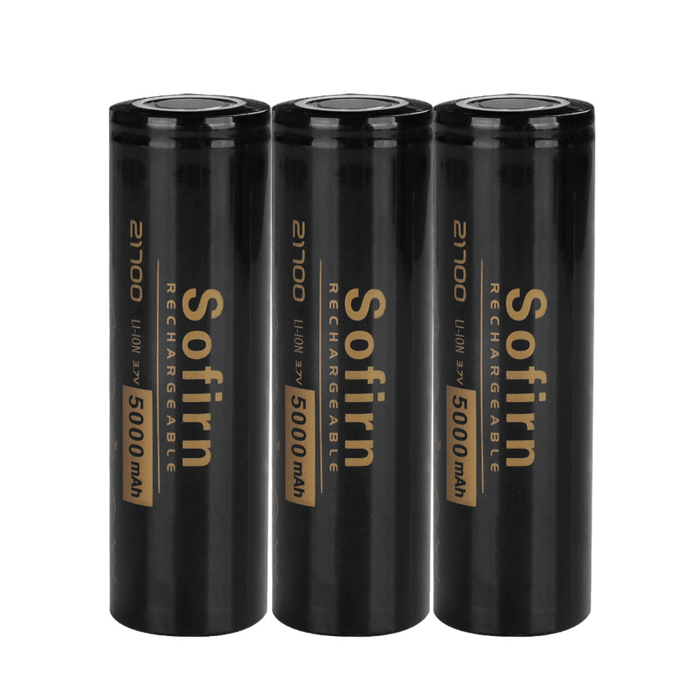 Sofirn 21700 5000 mah oppladbart flatt batteri med høy effekt og utlading, 3.7v litium-ion , 21700 celler,  sm11 lommelykt, gi bort