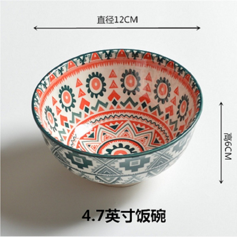 Platos bohemios de hueso de China, vajilla japonesa, juegos de platos para servir, platos de flores, juego de cena, comida, cocina moderna, comedor