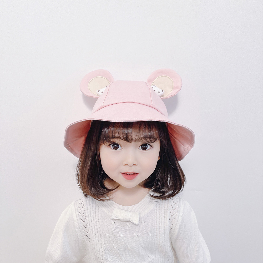 Gorros con orejas de oso para bebé, accesorios para recién nacido, sombrero para niña, niña y niño, gorro para madre y niño, accesorios para fotografía: Rosa