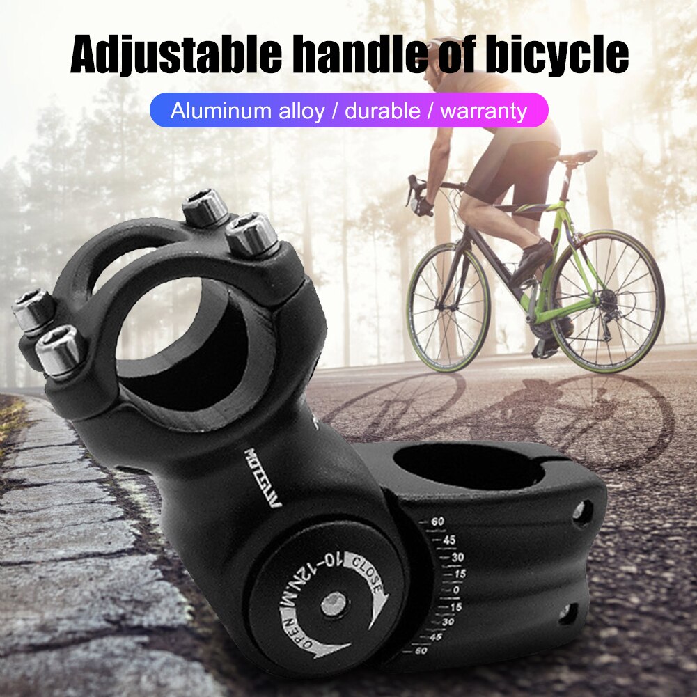 MOTSUV 60 Degree Adjustable Bicycle Stem 25.4/31.8mm Mountain Road Bike Handlebar Riser Stem
