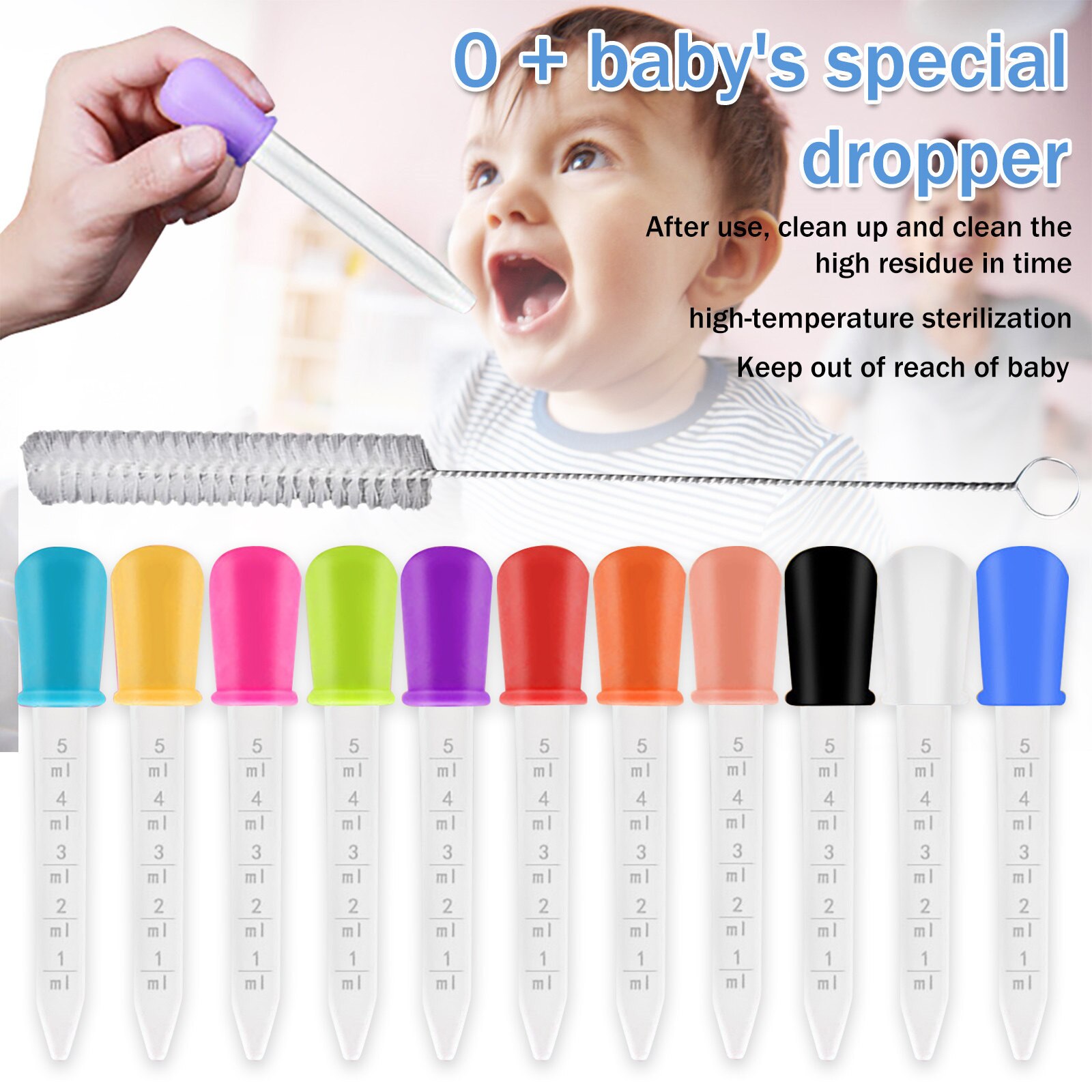 Liquid Dropper Siliconen En Plastic Droppers Pipetten Met Lamp Tip Eye 5Ml Afdruipselglas Lepel Buret Baby Gebruiksvoorwerpen