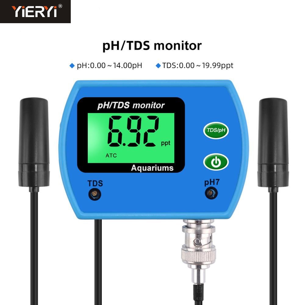 Yieryi 2 in 1 Tester Multi-parameter Good Water Monitor pH TDS Meter Multiparameter Water Analyzer