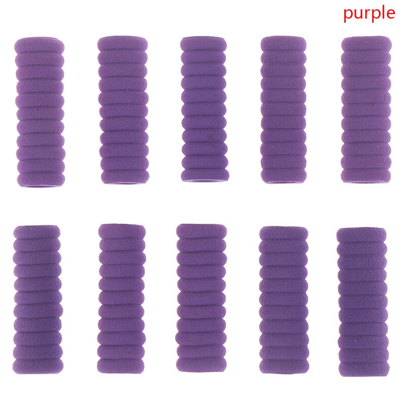 10pcs Comfort Soft Foam Pen Pencil Grips Pen Control Pupil Handwriting Aid Kids Children School Stationery: Purple