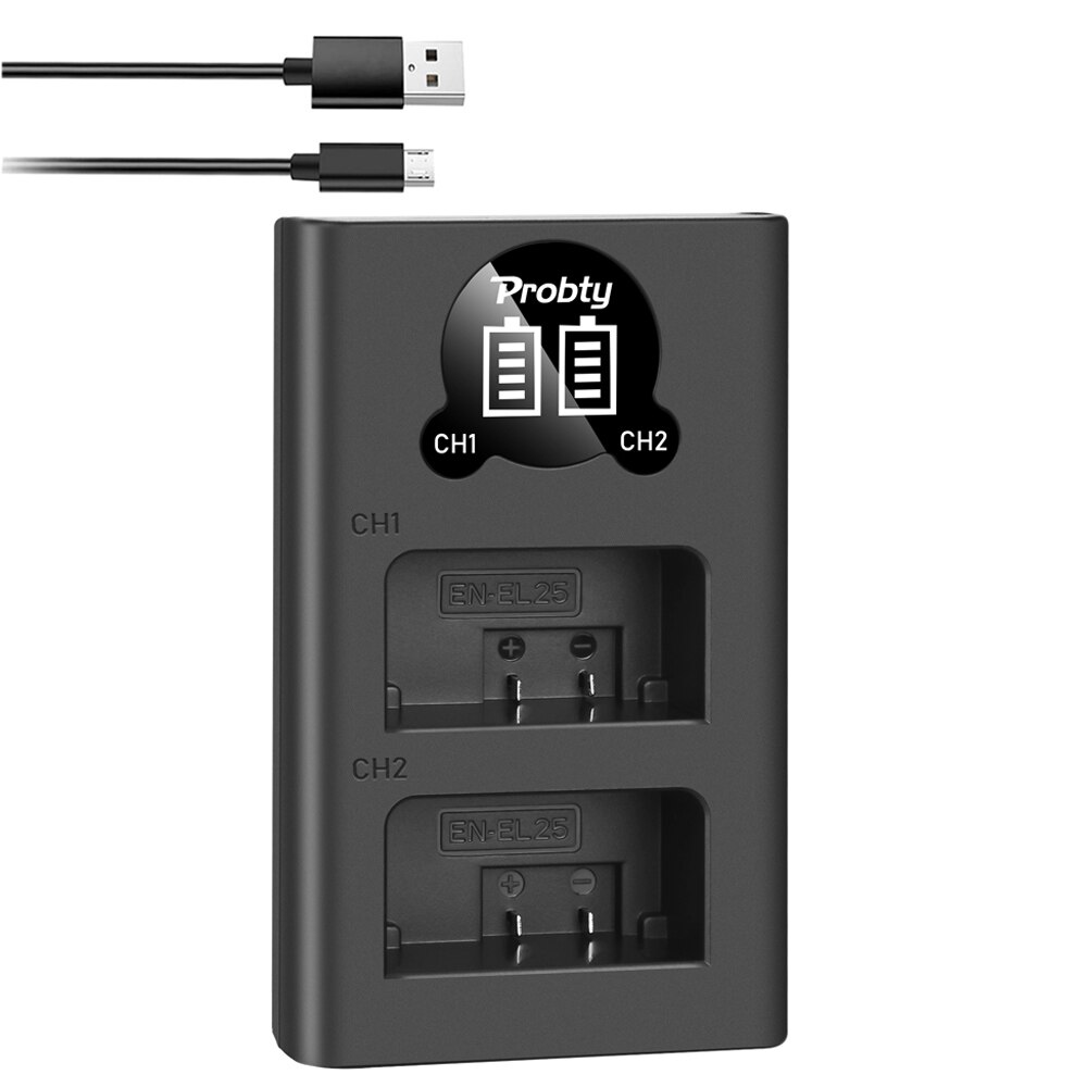EN-EL25 ENEL25 Batería recargable de iones de litio de 1880 mAh con cargador LED para Nikon Z30 Z50 ZFC Z 50 Z FC: Rosa