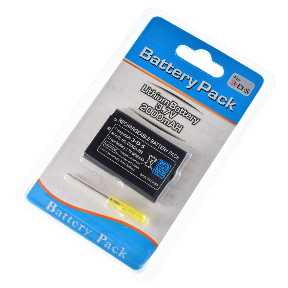 Replacement Battery for Nintendo 2DS 3DS 3.7V 2000mAh Rechargeable Black