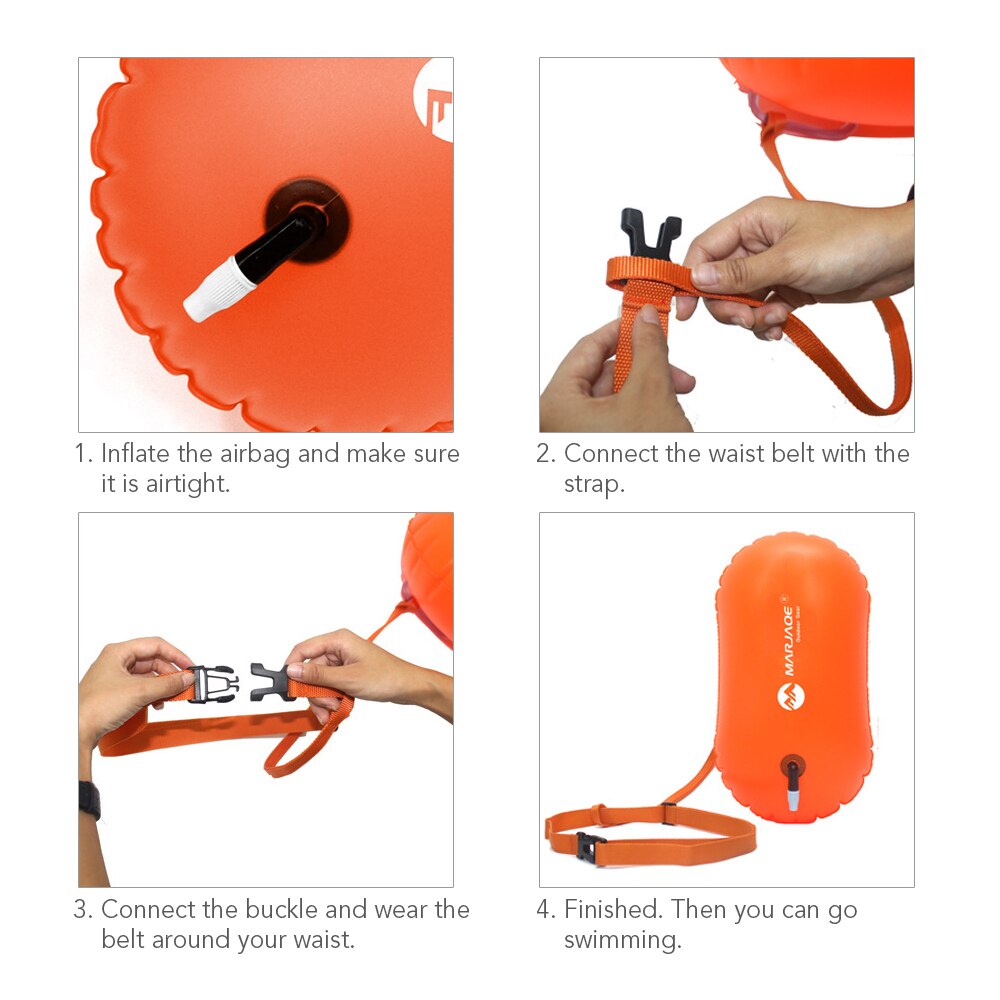 Inflatable Swimming Bag Waterproof PVC Swimming Snorkeling Backpack Water Life Buoy Float Bag for swim kayaking boating rafting