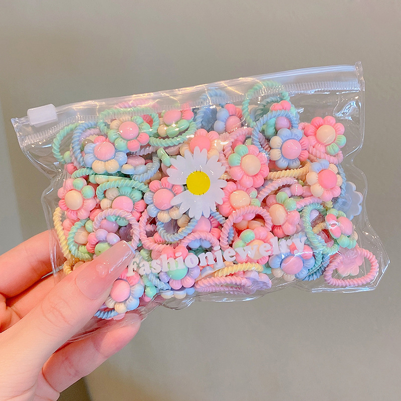 10/20 unids/set nuevas diademas bonitas de dibujos animados para niñas bandas elásticas para el cabello accesorios para el cabello para niños Scrunchies adornos para la cabeza: XS / Plata