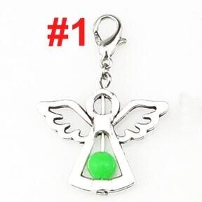 14 pçs encantos feitos à mão colorido acrílico grânulos charme anjo da guarda asas diy pingente para jóias 22526: color 1
