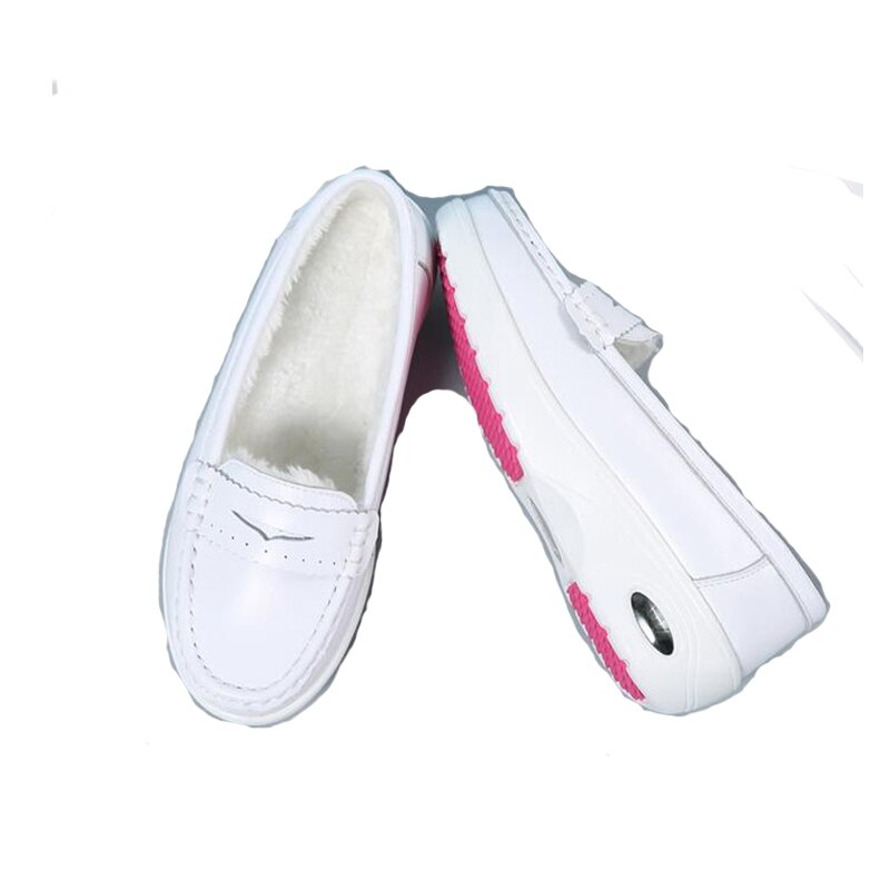 Beyarne– chaussures plates pour femmes, mocassins d'infirmière confortables et doux, respirants, blancs