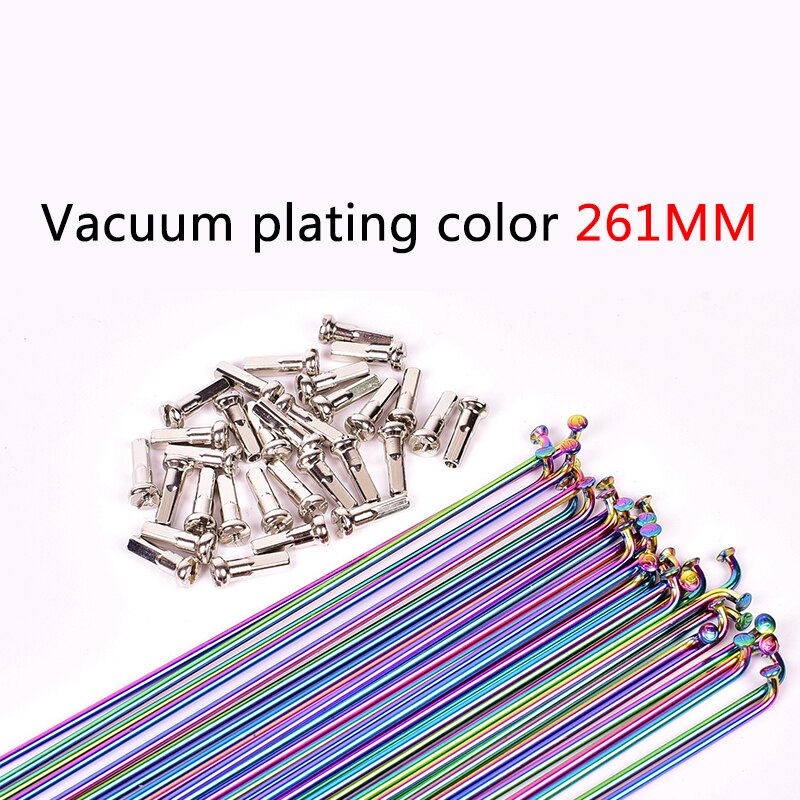 Szprycha rowerowa drut próżniowy poszycia tęcza szprychy 26/27.5/29 cala przemówił przemówił czapka robić roweru szosowego i górskiego części ze stali nierdzewnej przemówił: 261mm