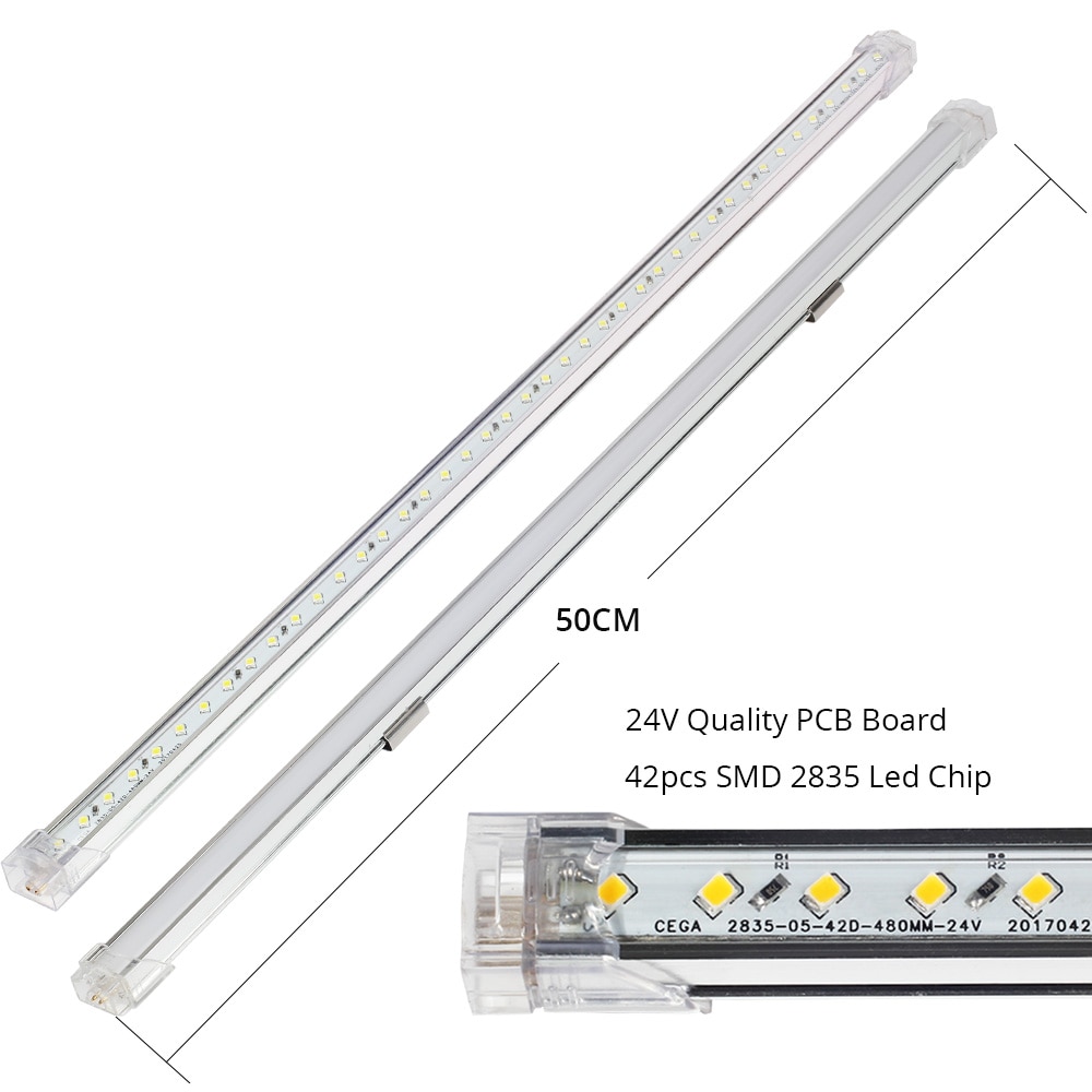 24V 2 STUKS 4 STUKS 50CM Led Bar Licht Aluminium Profiel Keuken Verlichting iTouch Sensor Ultra Dunne Onder kast Licht LED strip mount