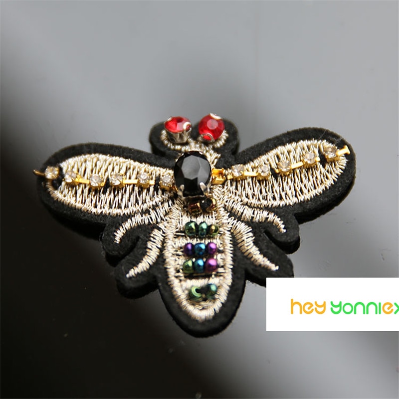 1 stuk bijen pailletten strass steentjes kralen broche patches applicatie naaien kralen applicatie kleding schoenen tassen decoratie patch diy