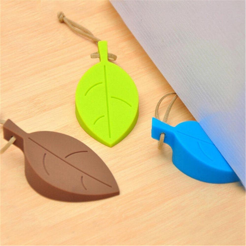 Leaves Silicone Rubber Door Stop Stoppers Door Block Children Anti-Folder Hand Security Door Card Hanging Door Stop