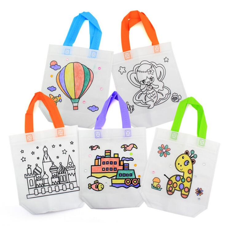 1Set Diy Tekening Educatief Speelgoed Kinderen Graffiti Tas Kleuterschool Hand Schilderen Aquarel Pen Diamant Materiaal Kids Zxh