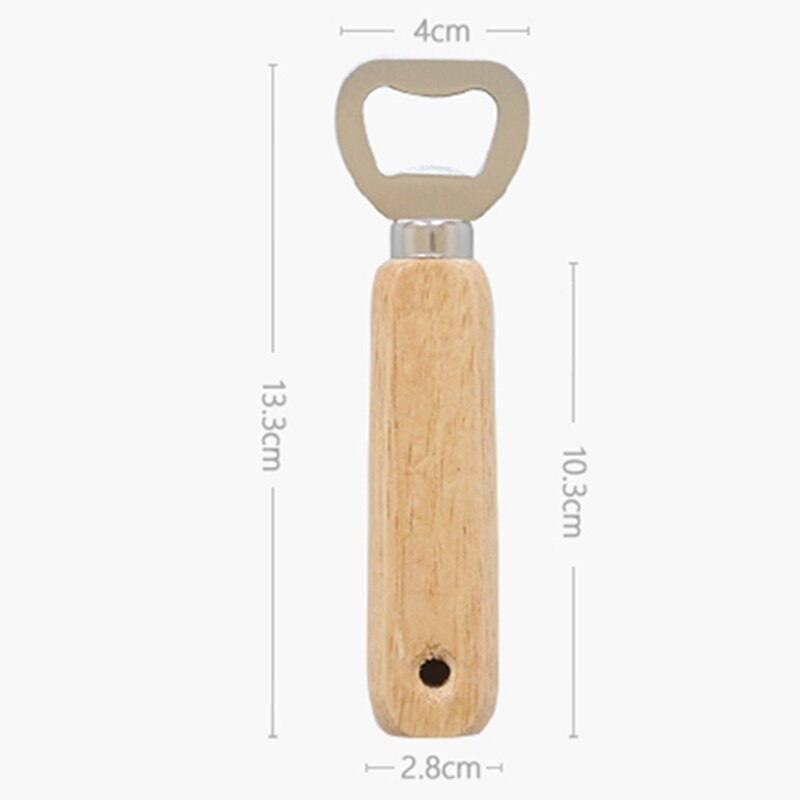 20 Stuks Houten Handvat Handheld Barman Flesopener Wijn Bier Soda Glas Cap Opener Kitchen Bar Gereedschap Creatieve Gat wedd
