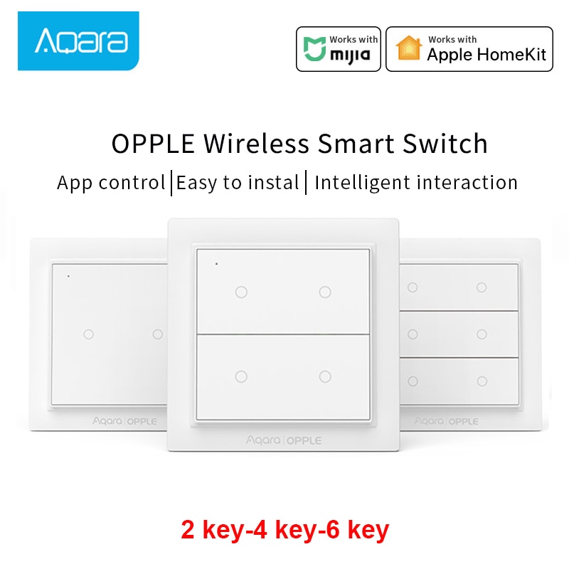 Internationale Versie Aqara Opple Draadloze Smart Switch Geen Bedrading Nodig Werk Met Smart Home App Apple Homekit Wandschakelaar