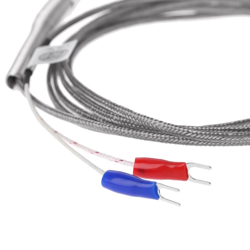 Termopar tipo K, Cable de 2m, sonda de Sensor de temperatura de rosca M8, 50mm/100mm/200mm