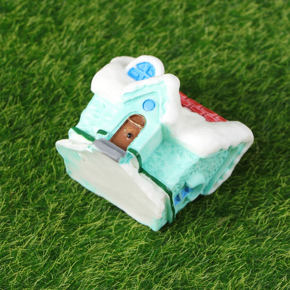 7Pcs Micro-Landschap Hars Mini Huis Craft Europese Stijl Kleine Huisje Desktop Decoratie Kerst Miniatuur Cabine Versiering