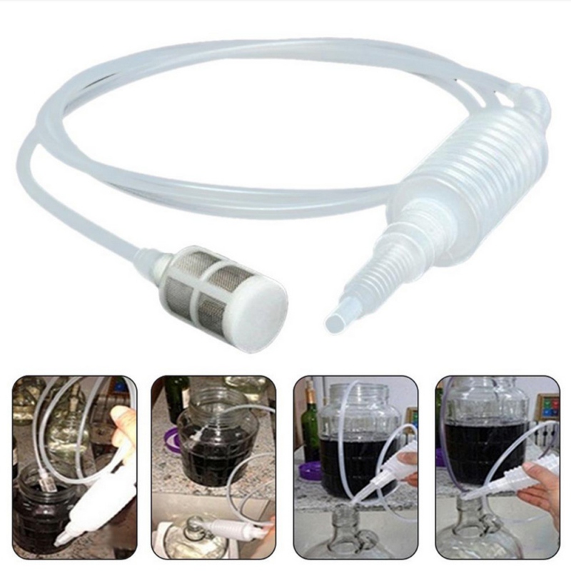 2m hem kök plastfilter brygga sifonpaket för diy vinframställning vit vintage handknåda sifonfilterrörsverktyg
