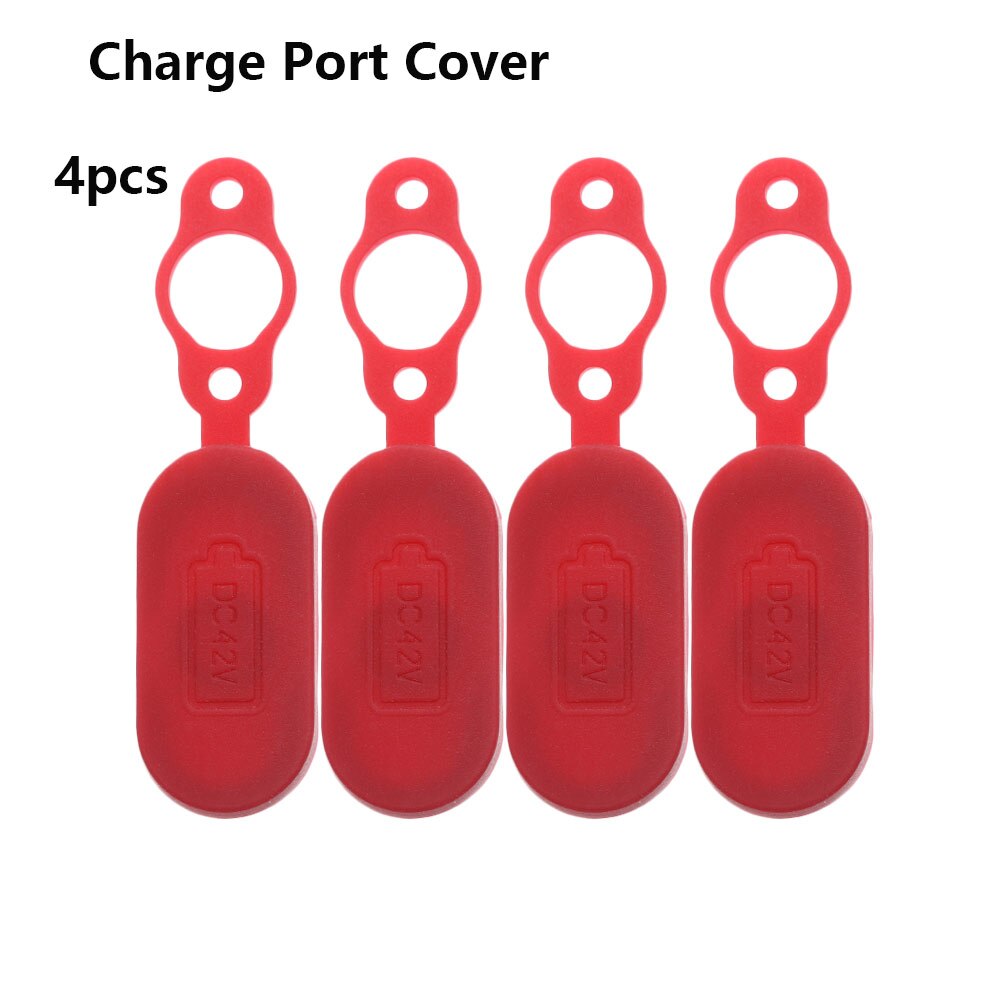 Couvercle de Port de Charge en caoutchouc pour XIAOMI M365, 4/5 pièces, rouge, bouchon anti-poussière, pièces pour Scooter électrique, accessoires de Skateboard: 01