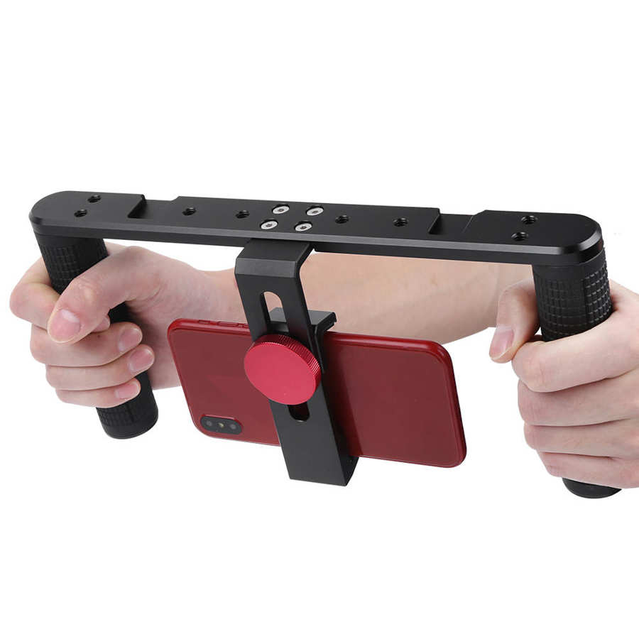 Handheld Mobiele Telefoon Kooi Rig Smartphone Video Filmmaken Beugel Met Dual Cold Shoe Mount Voor Microfoon Led Licht Invullen