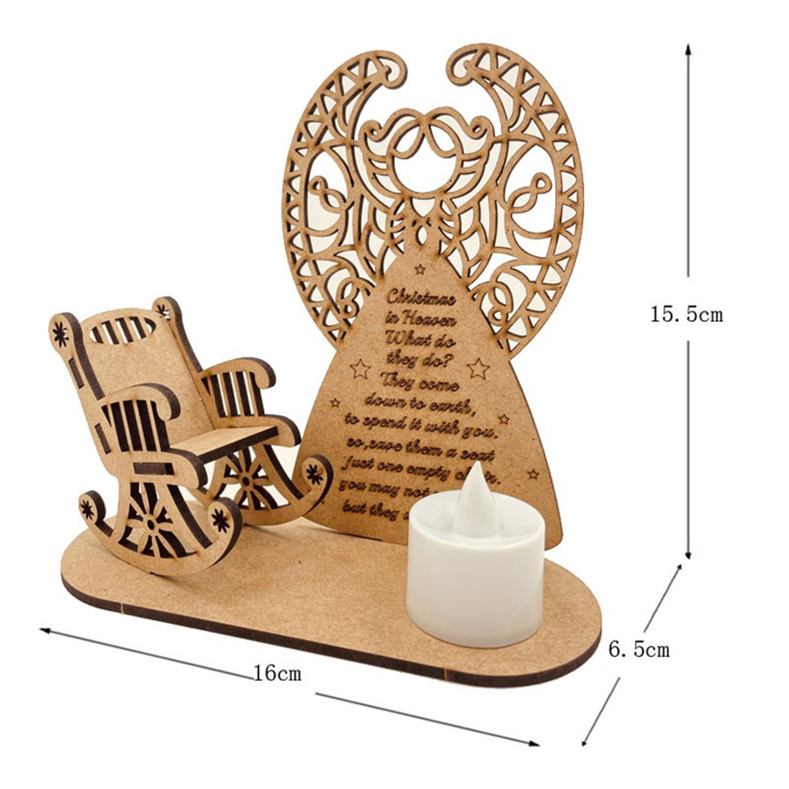 LED Candle Light Wooden Craft for Christmas Decoration Remembrance Candle Ornament with Chair to Remember Loved Ones: B