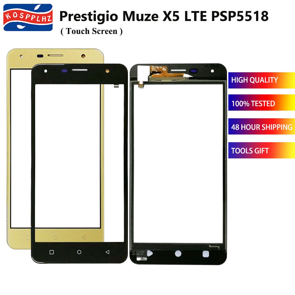 5.0 "vidro frontal para prestigio muze x5/d5 lte psp 5518 psp5518 duo psp5518duo painel de vidro do sensor da tela toque reparo perfeito