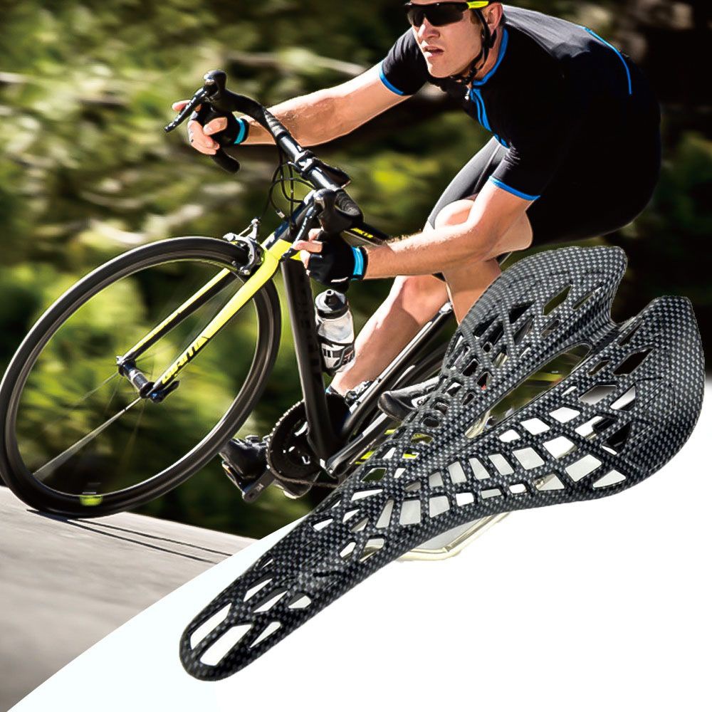 3D-geprint carbon fiber patroon fietszadel, ultralicht racefiets- en mountainbikezadel, fietszadelkussen