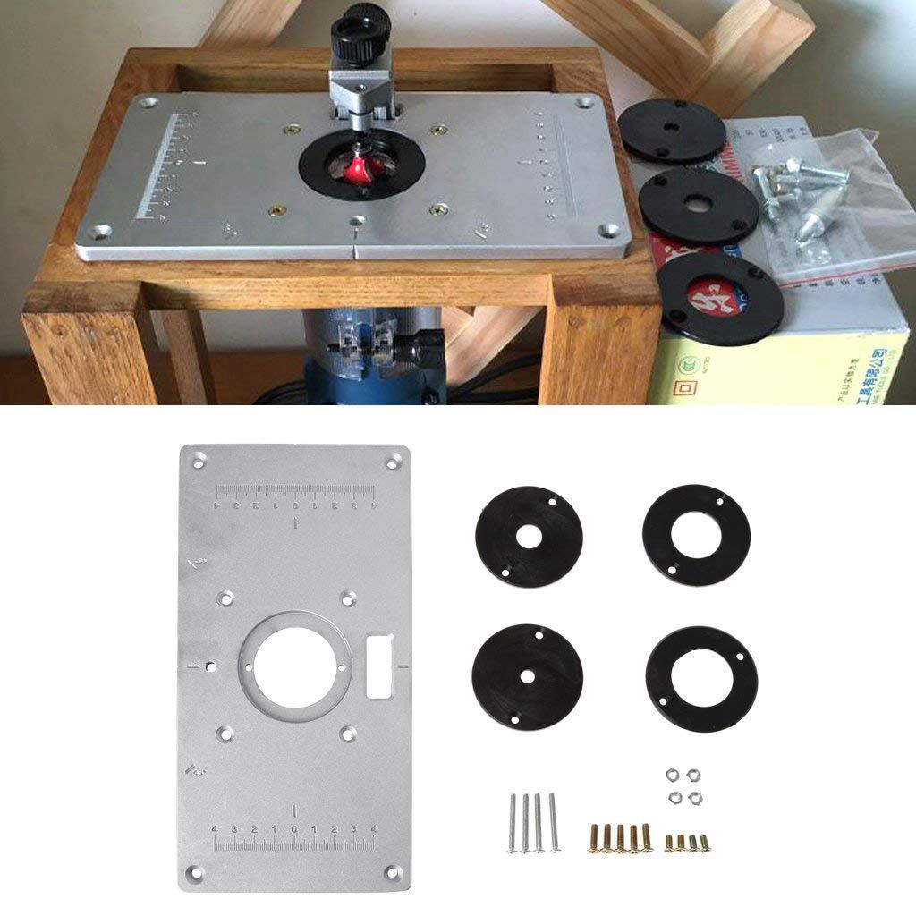 Aluminum Router Table Insert Plate w/4 Rings Screw... – Grandado