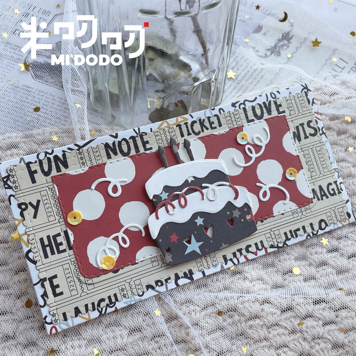 Birthday Cake Metal Cutting Dies for Scrapbooking Card Making Dies Midodo Craft Die Cut