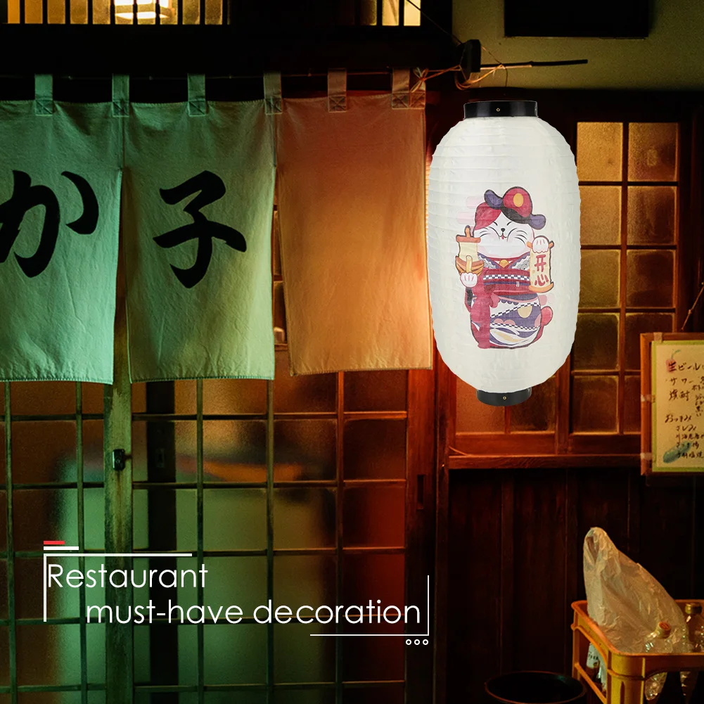 Linterna japonesa impermeable con estampado tradicional, farol colgante para decoración de restaurante, Ramen, Sashimi, Sushi
