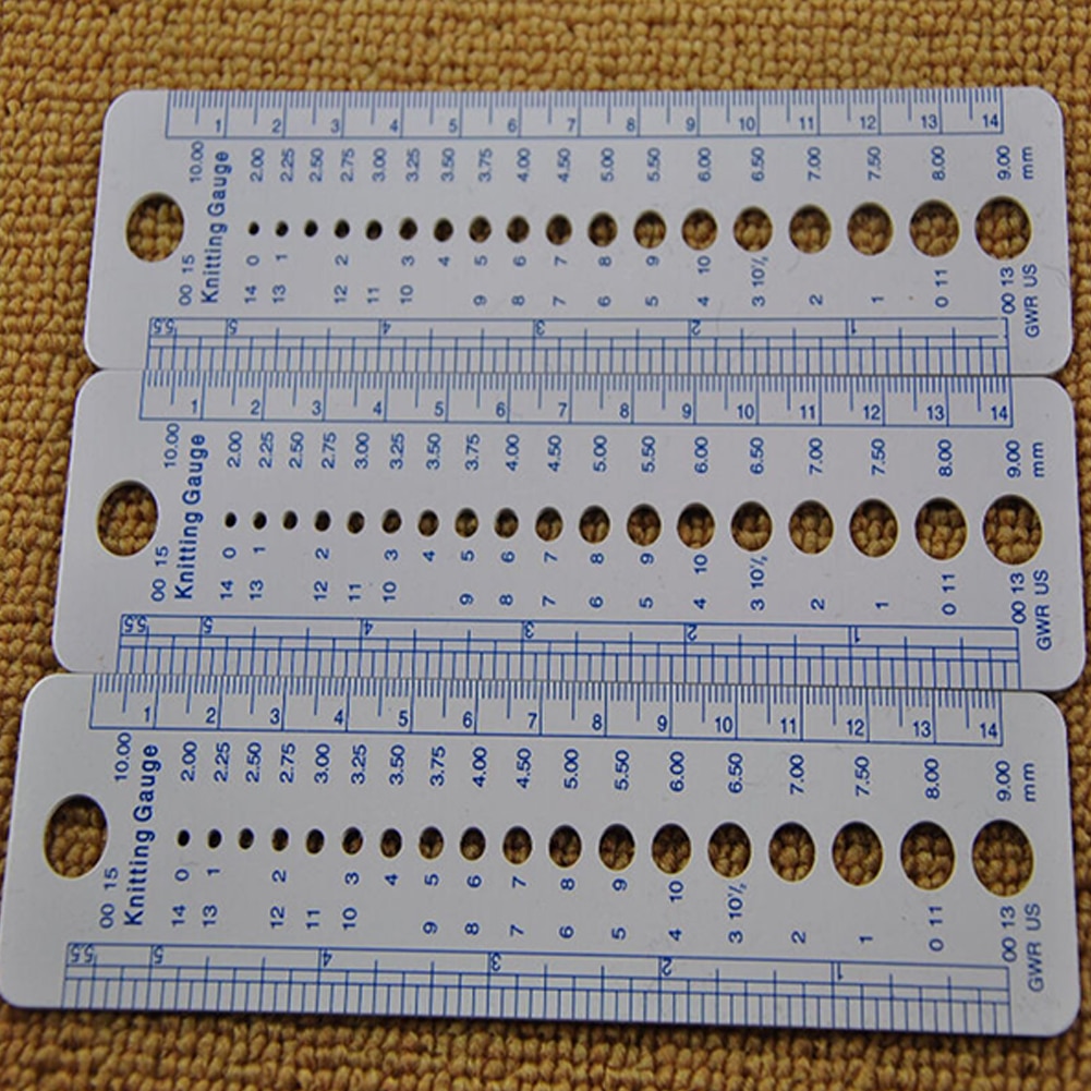 Plastic Knitting Size Gauge 2mm -10mm Ruler Weaving Tools DIY