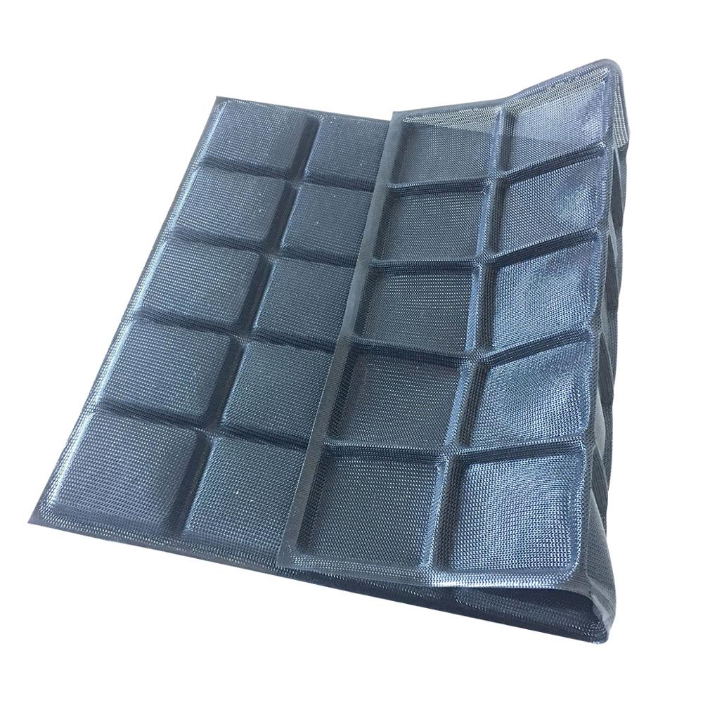 Bluedrop silicone tartlets formrectangle shape baking sheet panini mold square mould 8.5cm 35 caves