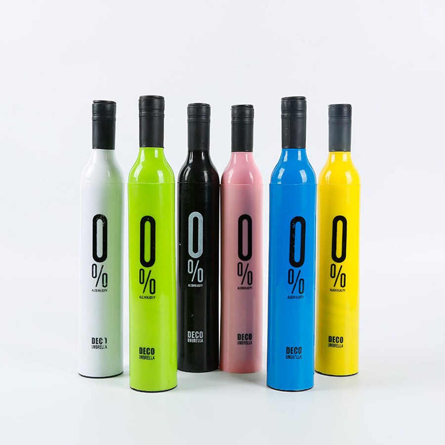 Ombrello per bottiglia di vino ombrello per protezione solare in plastica argento personalizzato ombrello creativo souvenir personalizzazionea783