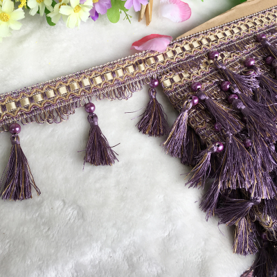 12 piha / tontti verho pitsi koriste tupsu hapsu diy helmet pallo sohva pöytäliina pitsitarvikkeet roikkuu side ompelu: 16 syvä violetti