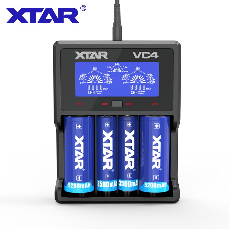 XTAR Battery Charger VC4S QC3.0 Fast Charging AA AAA Battery 20700 21700 18650 Battery Charger VC4S VS XTAR VC4 Charger