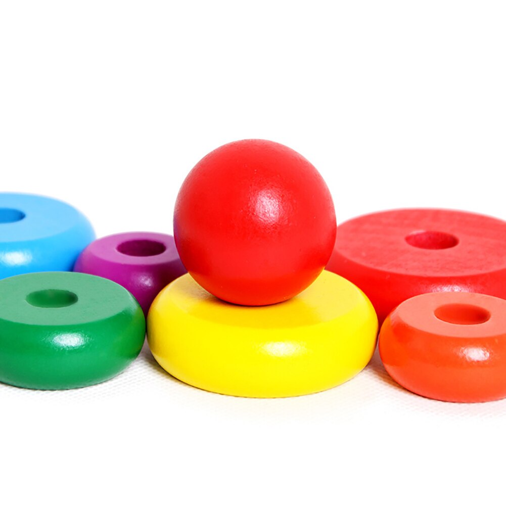 Kids Stapelaar Speelgoed Klassieke Houten Rainbow Stacker Ringen Stapelen Educatief Kids Peuters Speelgoed Voor Kids