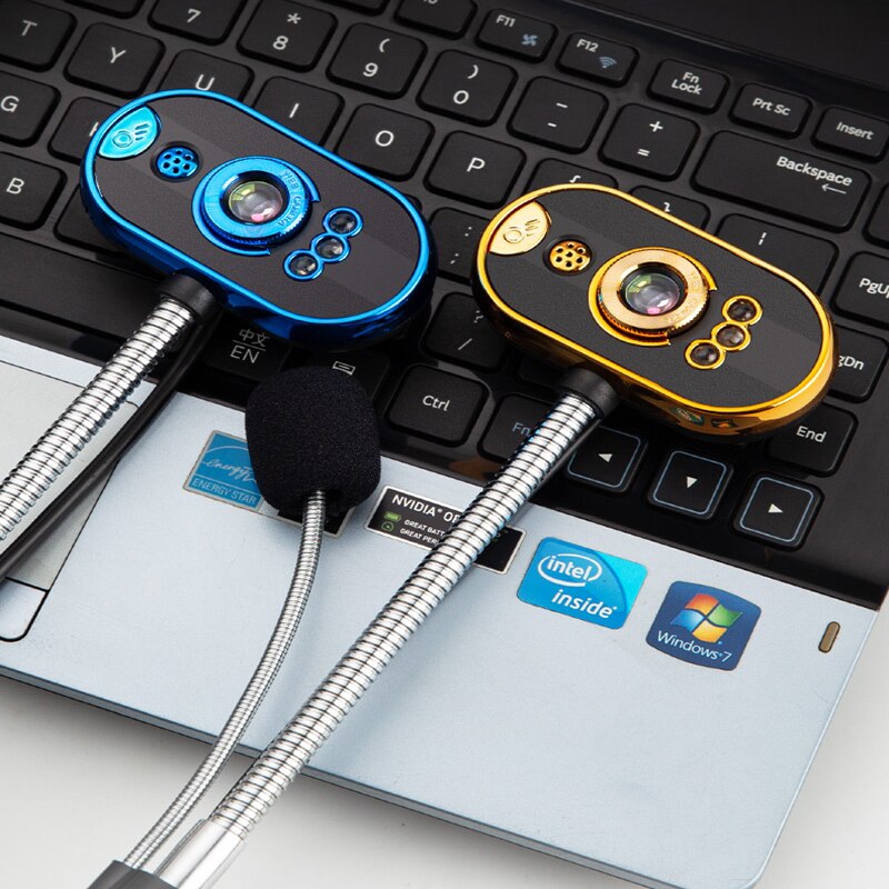 USB 2.0 Desktop Webcam Camera Web Cam With Mic 4 Built-in Night LED Lights Night Vision For Computer PC Laptop