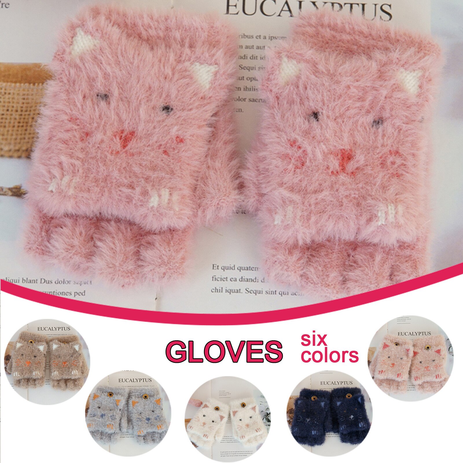 Hotest freundlicher Junge Mädchen Neue Nette Winter Warme Kaschmir Gestrickte Clamshell Handschuhe
