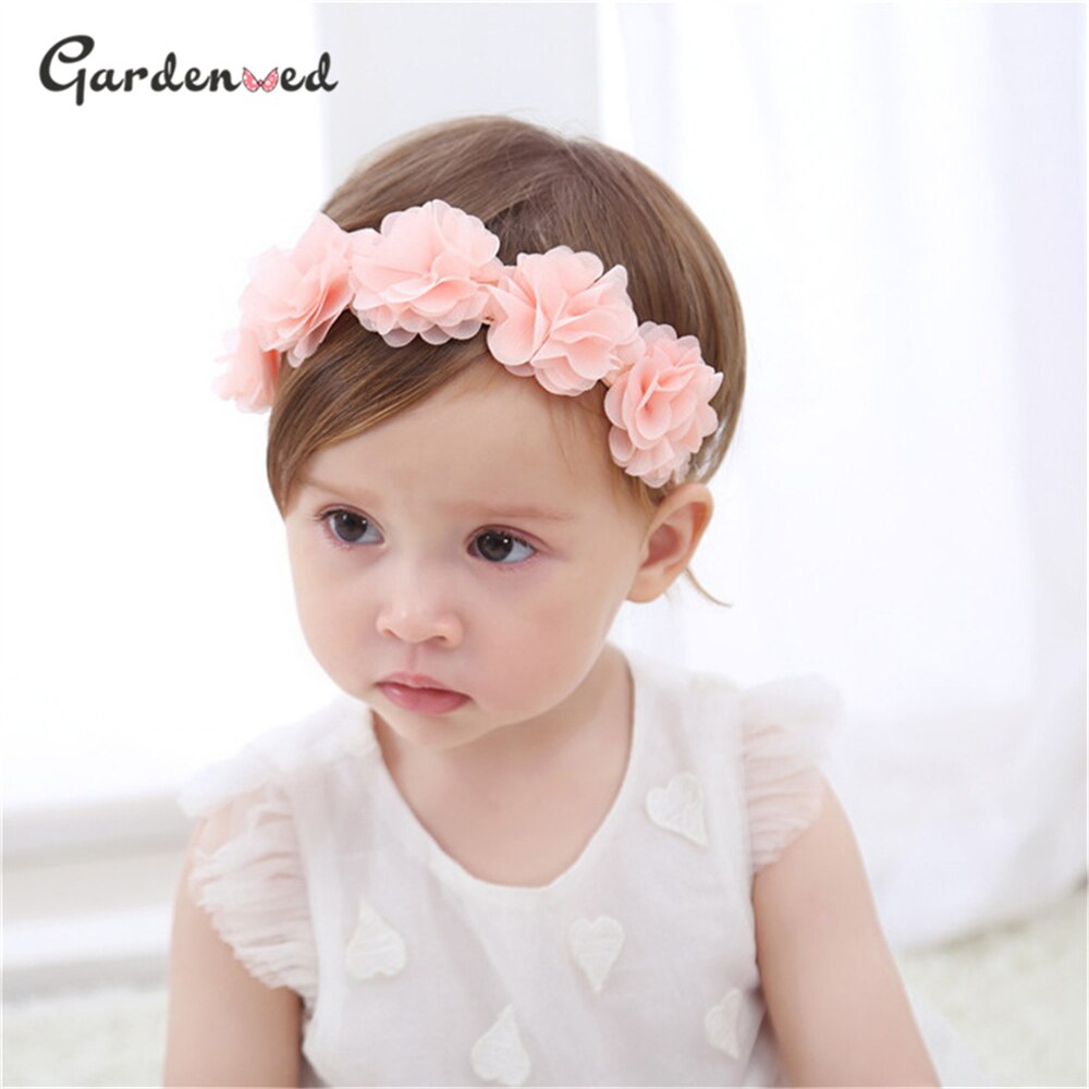Faixa infantil turbante flor macia, para crianças e meninas, acessório elástico para cabelo