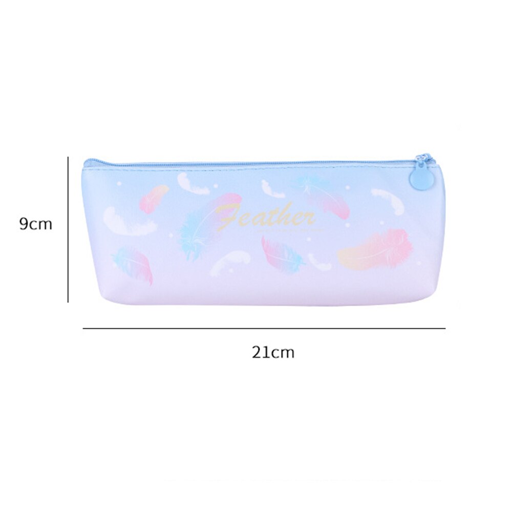 Estuche de lápices de plumas Kawaii, bolsa organizadora de soporte para lápiz de gran capacidad con cremallera para estudiantes, caja de lápices para Colegio, suministros