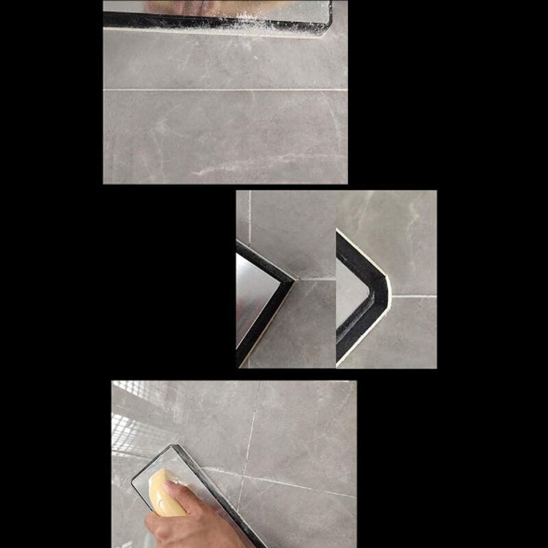 Mão segurando reboco espátula epóxi agente calafetagem raspador telha calafetagem borracha trowel eua ferramenta de costura
