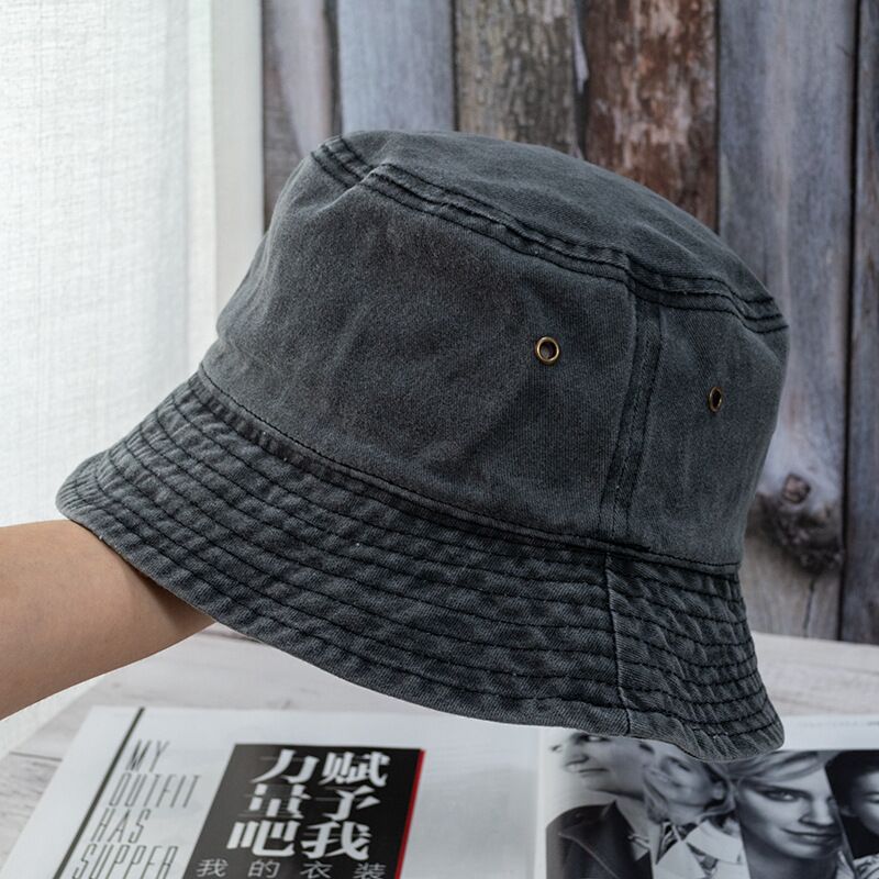 Sommer Gewaschen Denim Eimer Hüte Frauen Faltbare Fischer Hütte Männer Bob Kappen Hüfte hüpfen Gorros Männer Frauen Panama Eimer kappe: color3