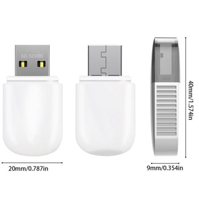 USB WiFi Network Dongle Bluetooth 5G/2.5G Dual Band 600Mbps Adapter with 3.5 Inch to 2.5 Inch Hard Drive Caddy
