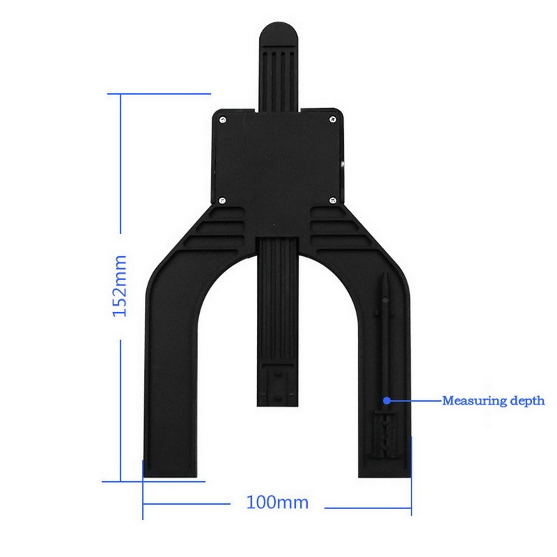Junejour digital djupmätare lcd höjdmätare kaliper med magnetfötter för routerbord träbearbetningsmätverktyg