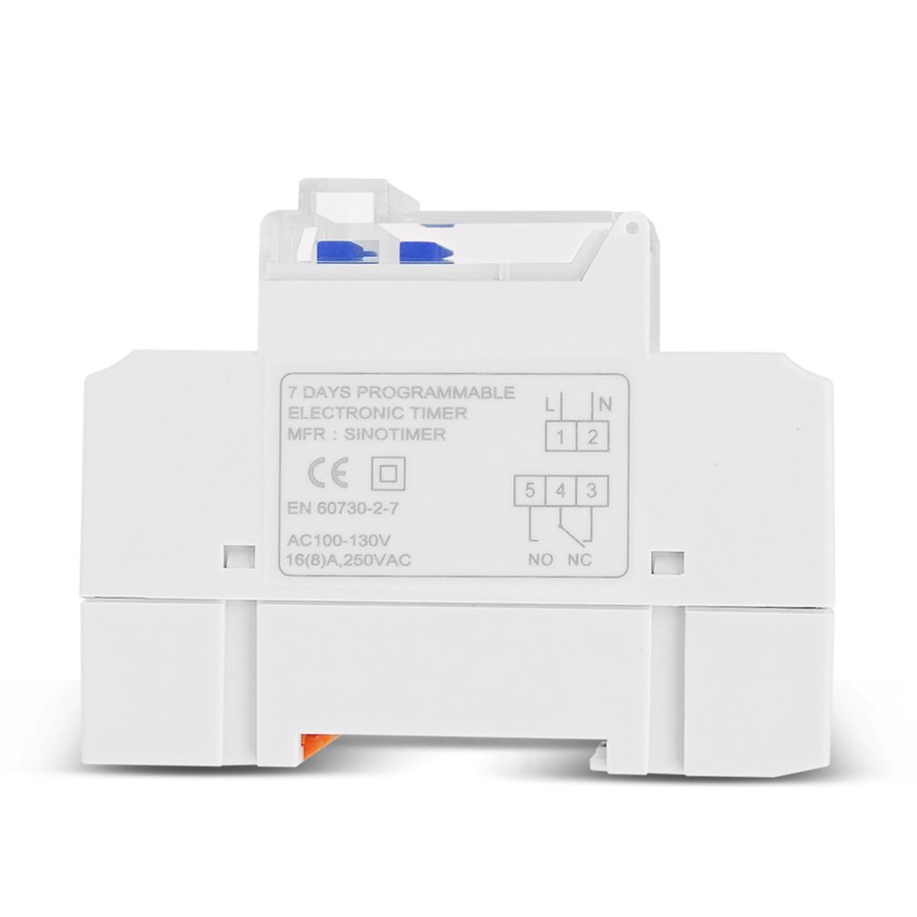 16A DIN RAIL Mount Electronic 7 Days Programmable Digital Industrial Time Switch Relay Timer Control