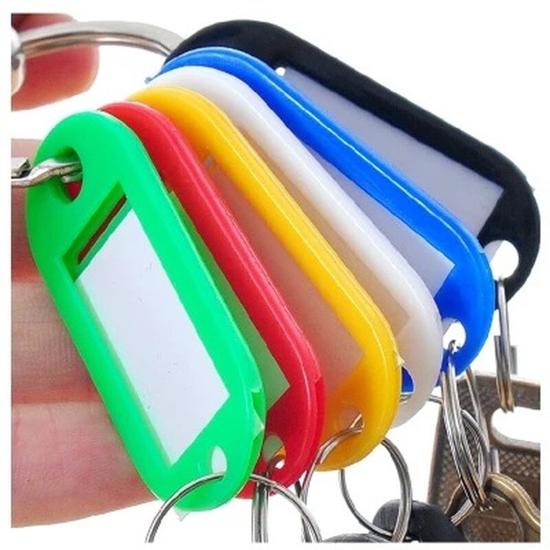 3 stuks sleutelhangers, sleutel-id-labels, meerkleurige bagage-id-labels, hotelnummerclassificatiekaart met sleutelhangers