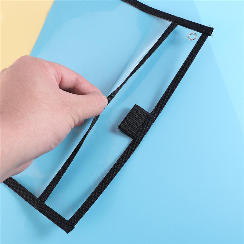 6PCS Reusable Clear PVC Dry Erase Pockets Sleeves with 6PCS Pens for Office Classroom Organization Teaching Supplies (Black)