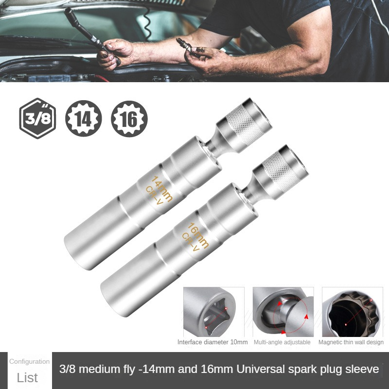 14-16mm Spark Plug Socket Removal Tool Car Spark Plug Special disassembly tool 3/8 Repair set Spark Plug Key Gap Tool Wrench